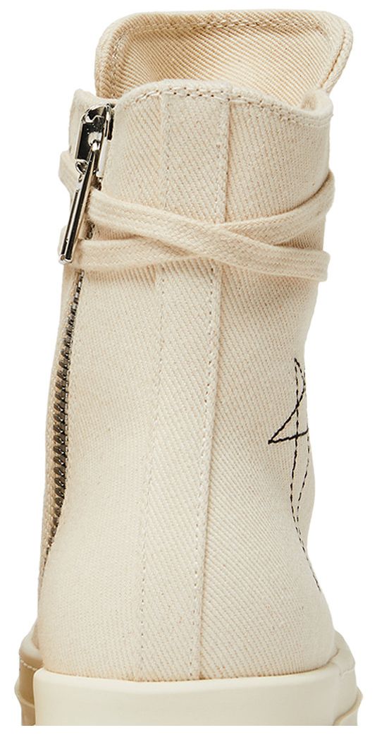 Rick Owens Wmns DRKSHDW Fogachine Pentagram Embroidery High Natural