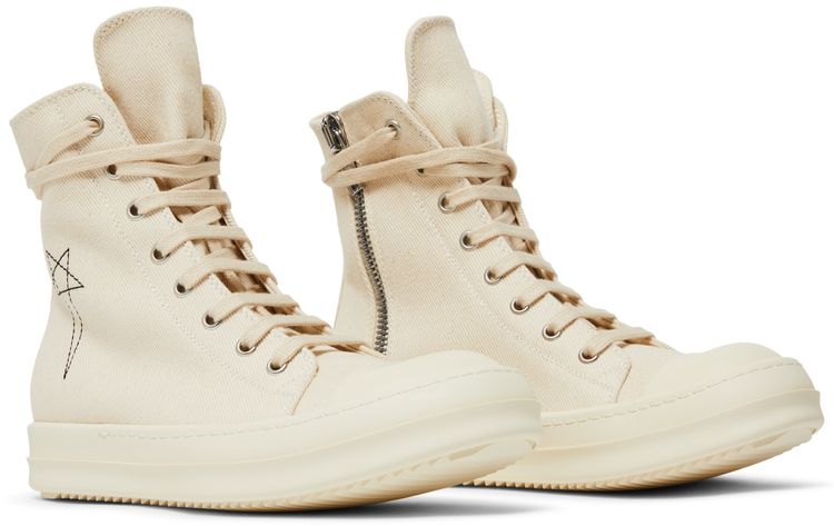 Rick Owens Wmns DRKSHDW Fogachine Pentagram Embroidery High Natural