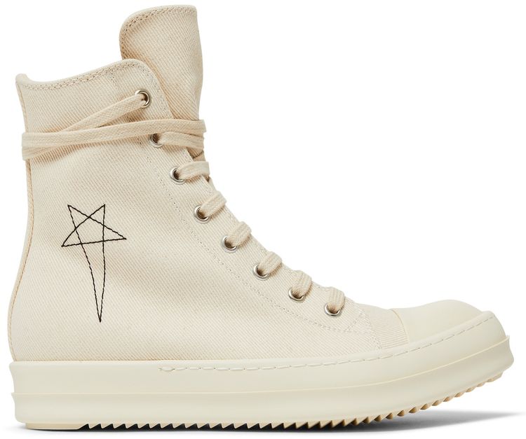 Rick Owens Wmns DRKSHDW Fogachine Pentagram Embroidery High Natural