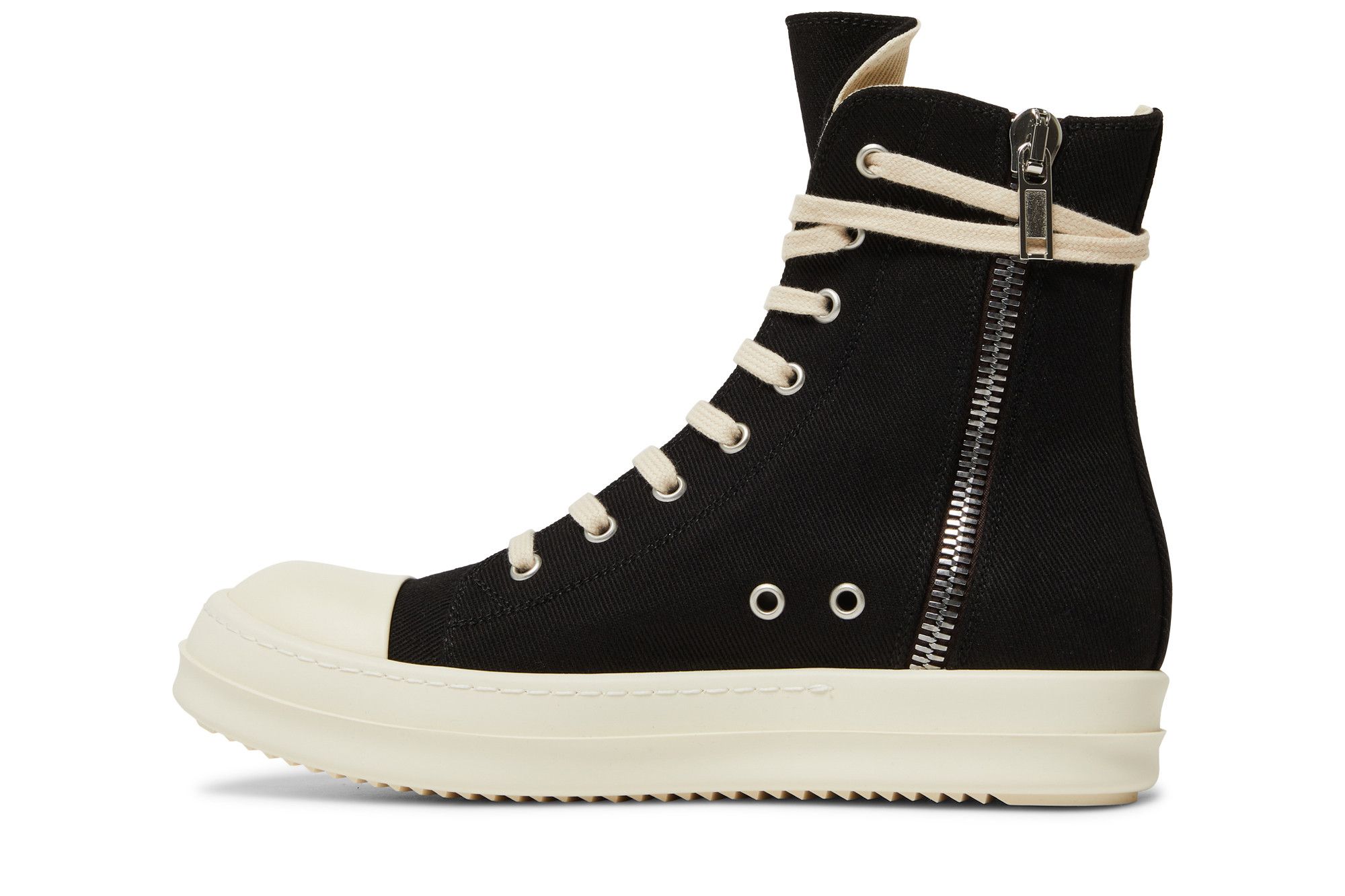 靴 Rick Owens DRKSHDW Strobe Cotton Denim Buy Rick Owens Wmns DRKSHDW Strobe Cotton Denim High 'Black Milk
