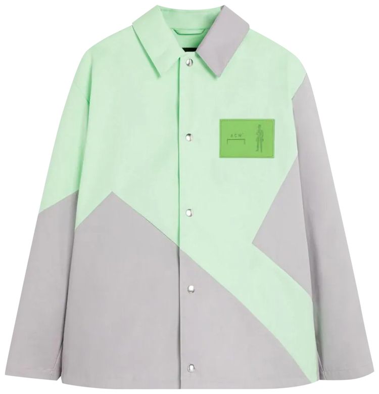 A Cold Wall Geometric Overshirt GreyGreen