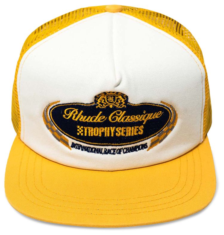 Rhude Trophy Series Foam Hat MustardCreme
