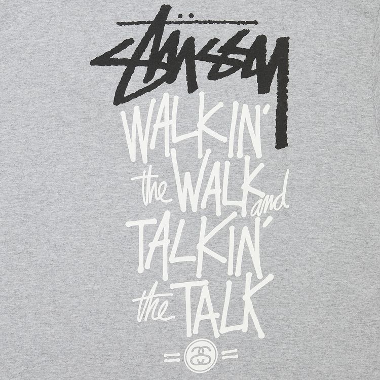 Stussy Walkin The Walk And Talkin The Talk Tee Grey Heather