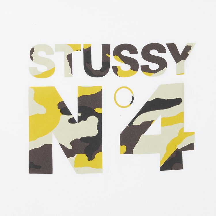 Stussy No4 Beach Camo Tee WhiteYellow