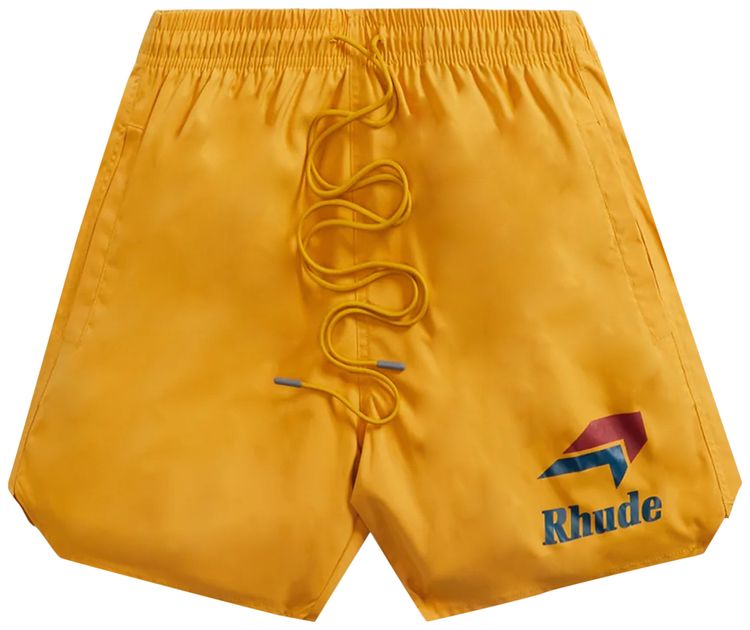Rhude Logo Swim Short Mustard