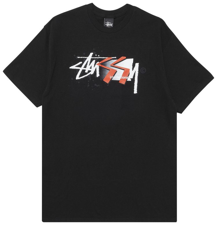 Stussy Geo Paint Tee Black