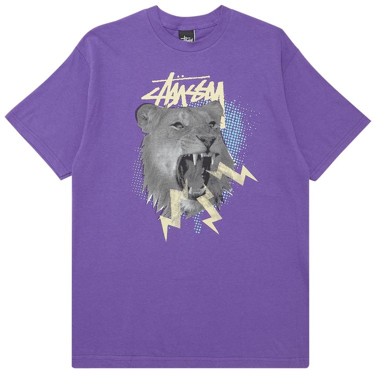 Stussy Pop Lion Tee Purple