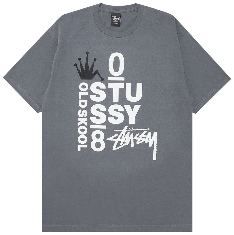 Stussy Old Skool 08 Tee Charcoal