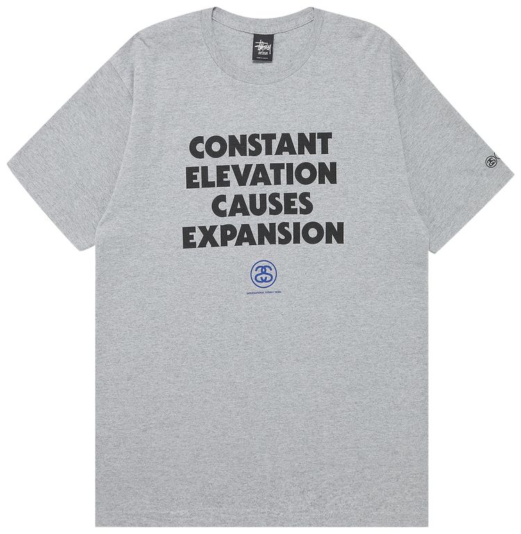 Stussy Constant Elevation Causes Expansion Tee Grey Heather