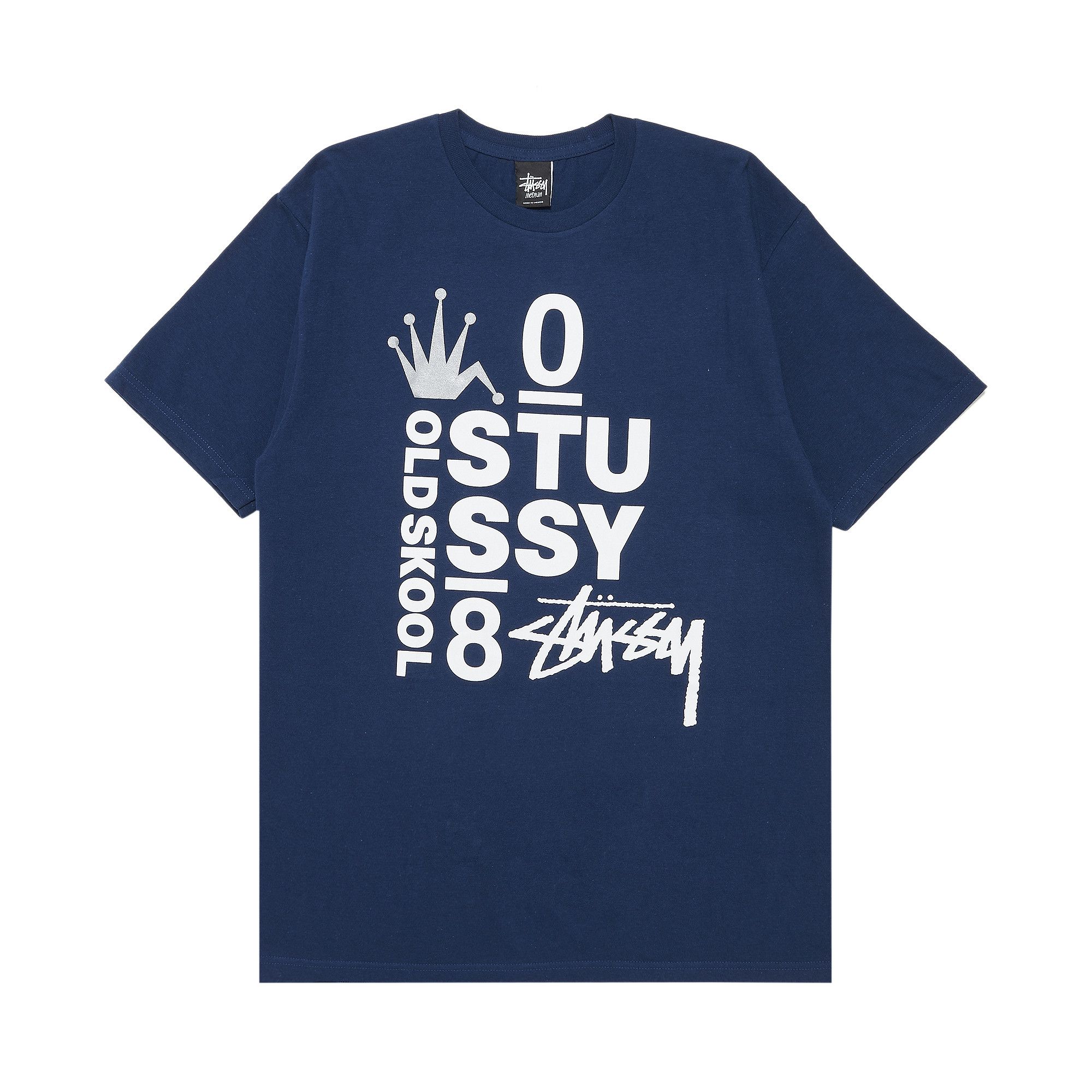 Buy Stussy Old Skool 08 Tee 'Navy' - 0535 100000103OS0T NAVY | GOAT