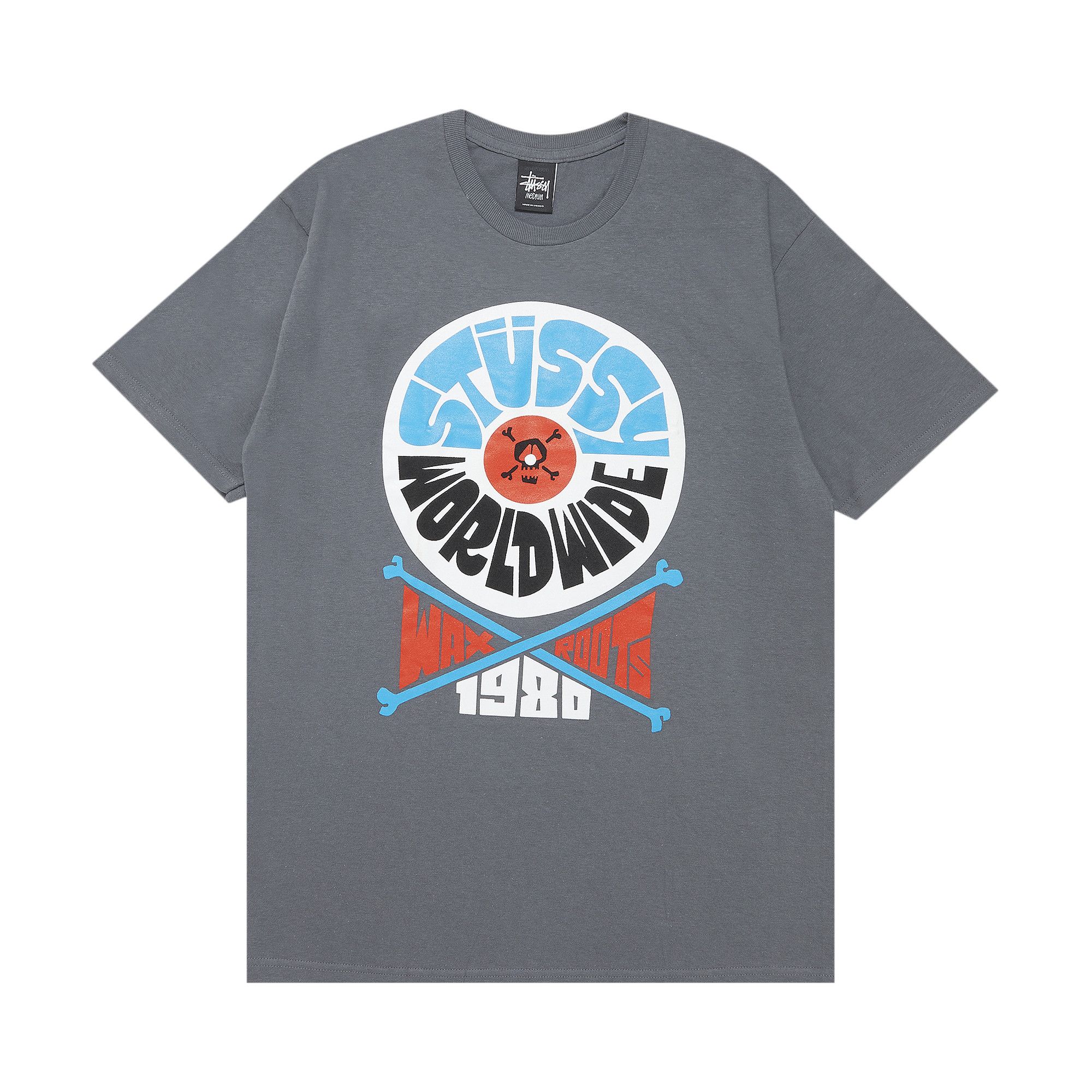 Buy Stussy World Wide Wax Roots Tee 'Charcoal' - 0535
