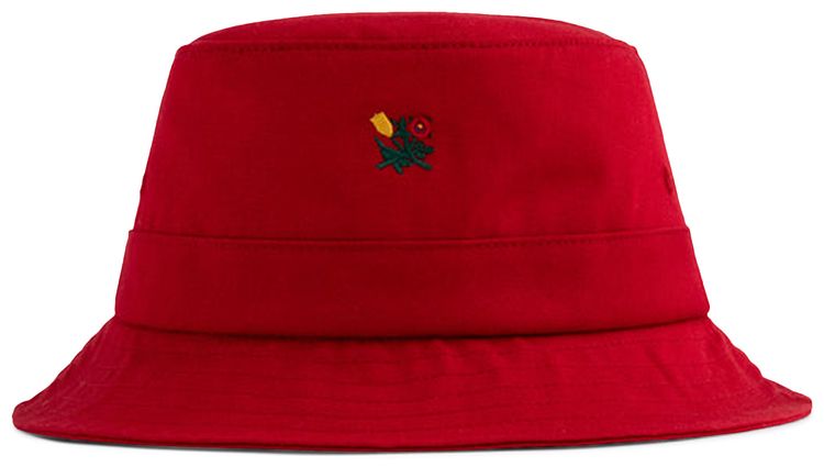 Aime Leon Dore Brushed Floral Crest Bucket Red