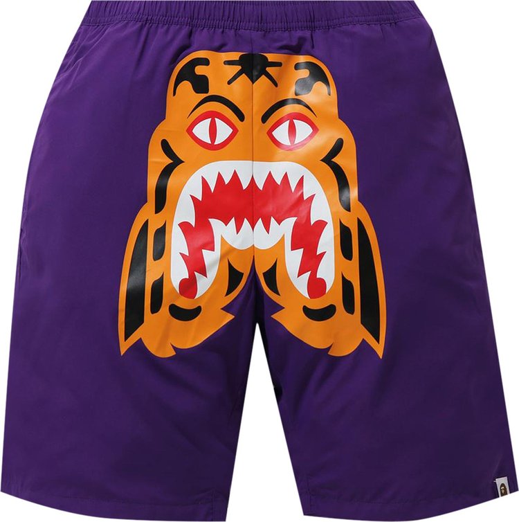 BAPE Tiger Beach Shorts 'Purple'
