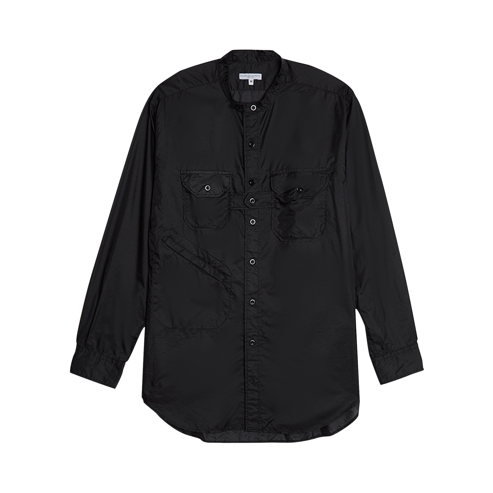 Engineered Garments Nylon Micro Ripstop Banded Collar Shirt 'Black'