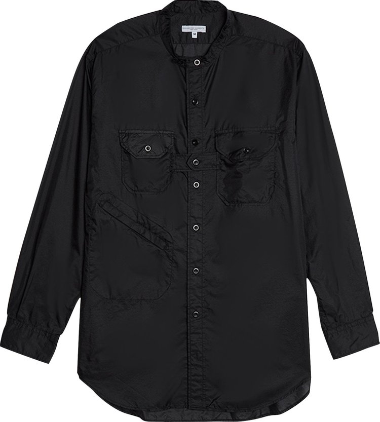 Engineered Garments Nylon Micro Ripstop Banded Collar Shirt 'Black'