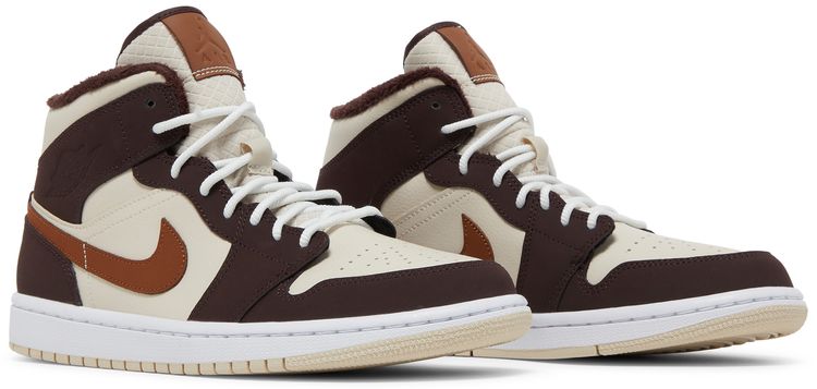 Wmns Air Jordan 1 Mid SE Cream Dark Chocolate