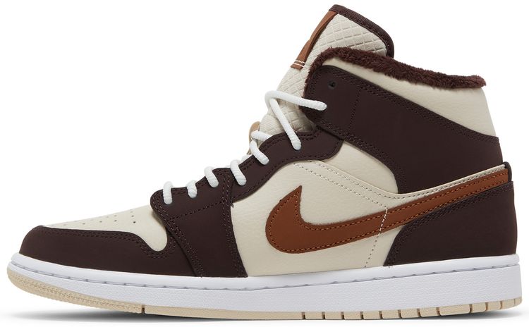 Wmns Air Jordan 1 Mid SE Cream Dark Chocolate