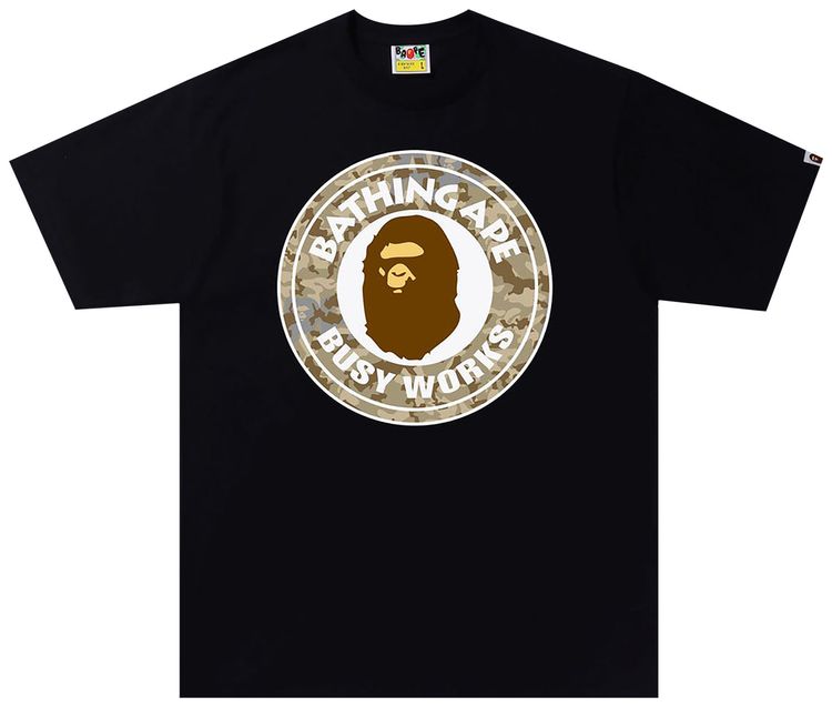 BAPE Sand Camo Busy Works Tee BlackBeige