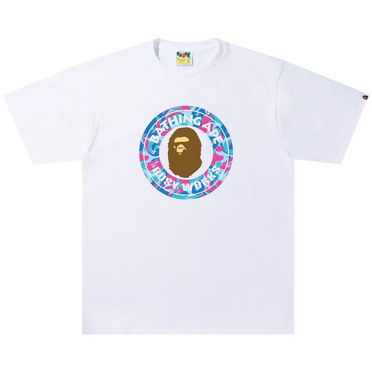 BAPE Marble Camo Busy Works Tee White