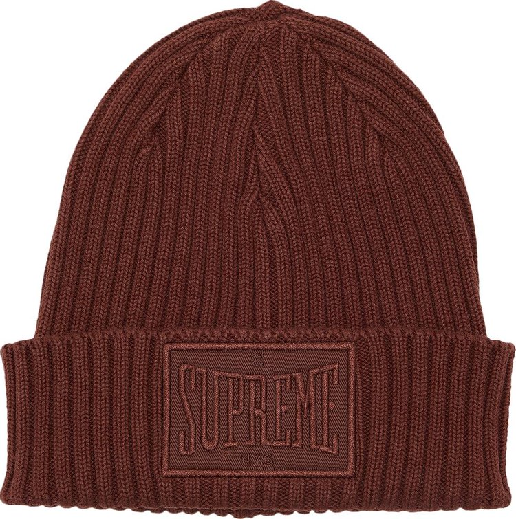 Supreme Overdyed Patch Beanie 'Brown'