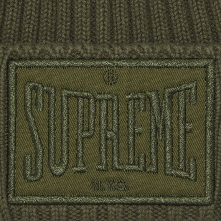 Supreme Overdyed Patch Beanie Olive