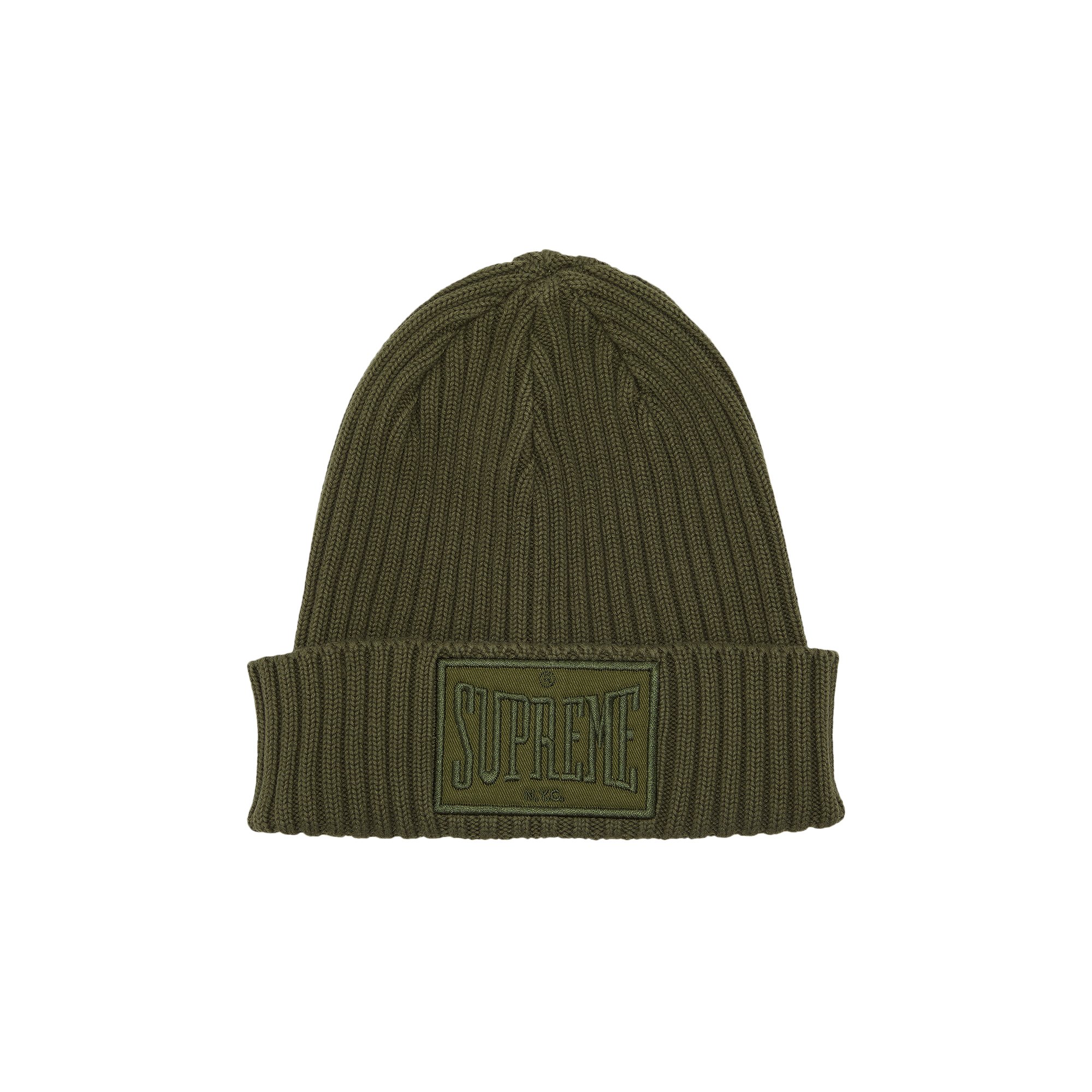 Supreme Overdyed Patch Beanie 'Olive'
