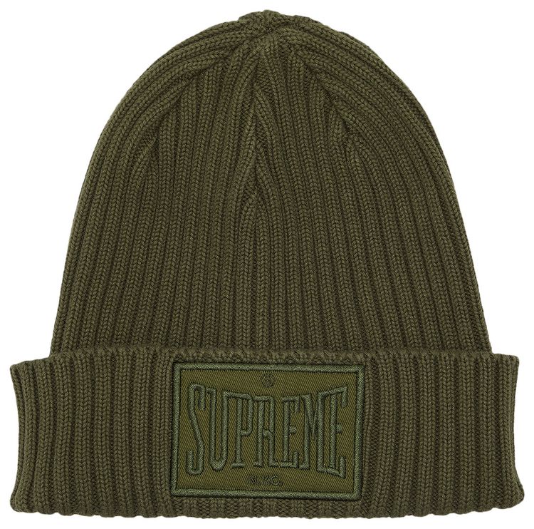 Supreme Overdyed Patch Beanie Olive