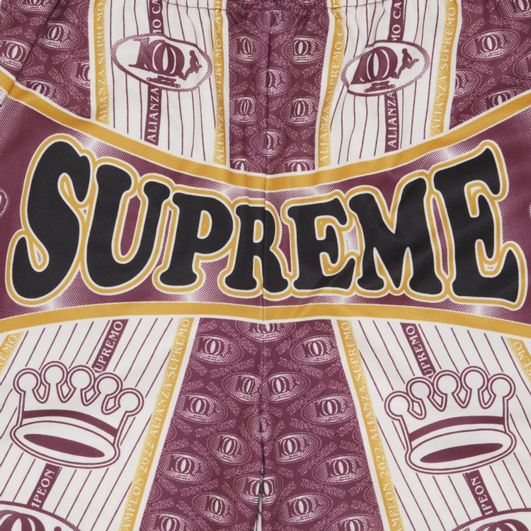 Supreme Por Ciento Soccer Short Burgundy