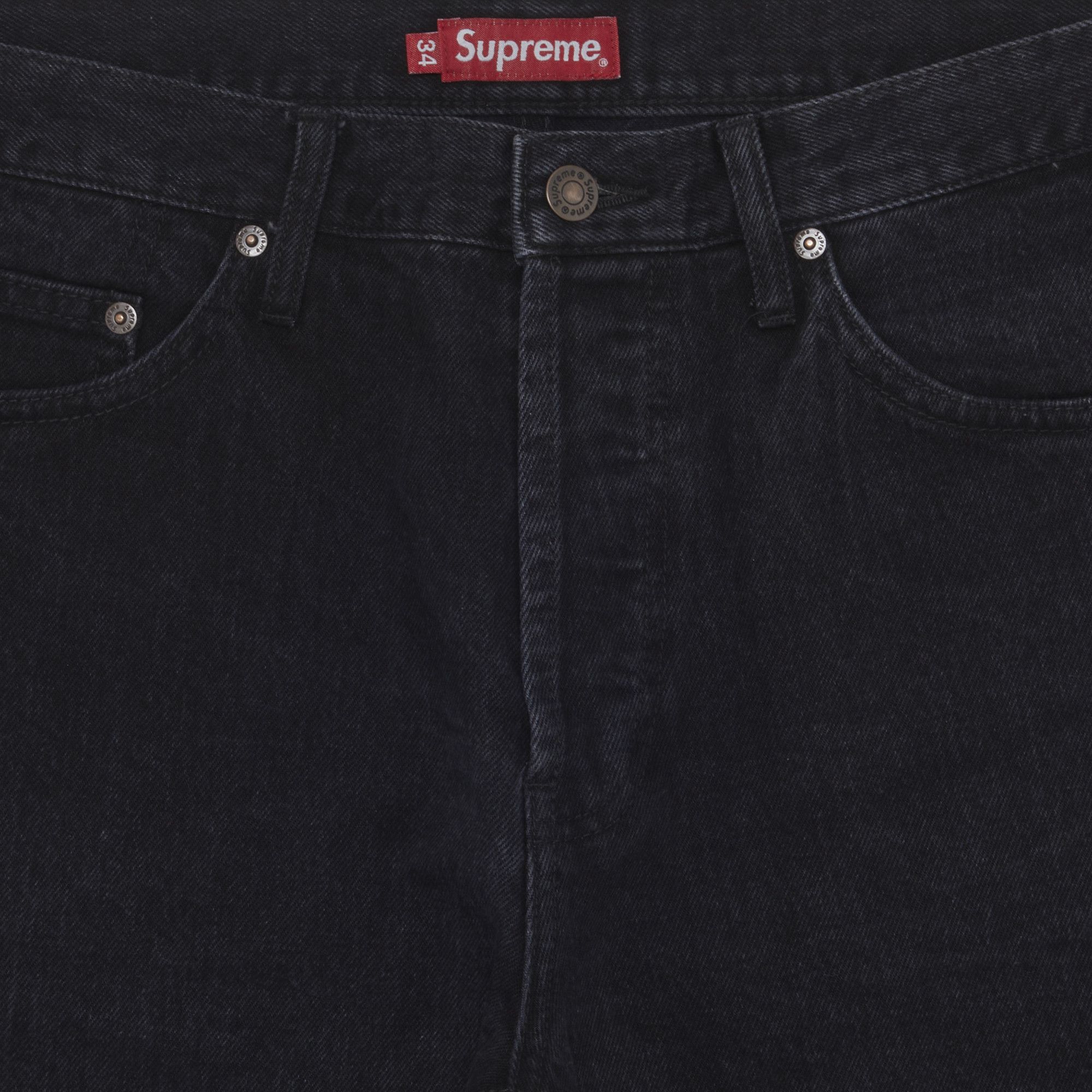 Supreme stone washed black slim jeans discount