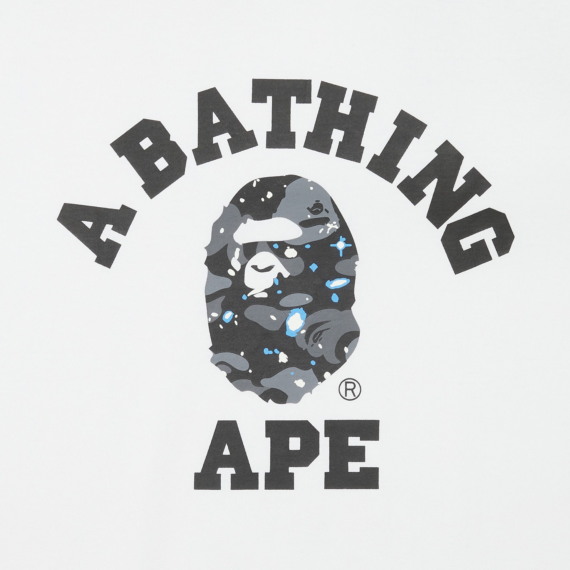 Buy BAPE Space Camo College Tee White 1H80 110 017 WHITE GOAT