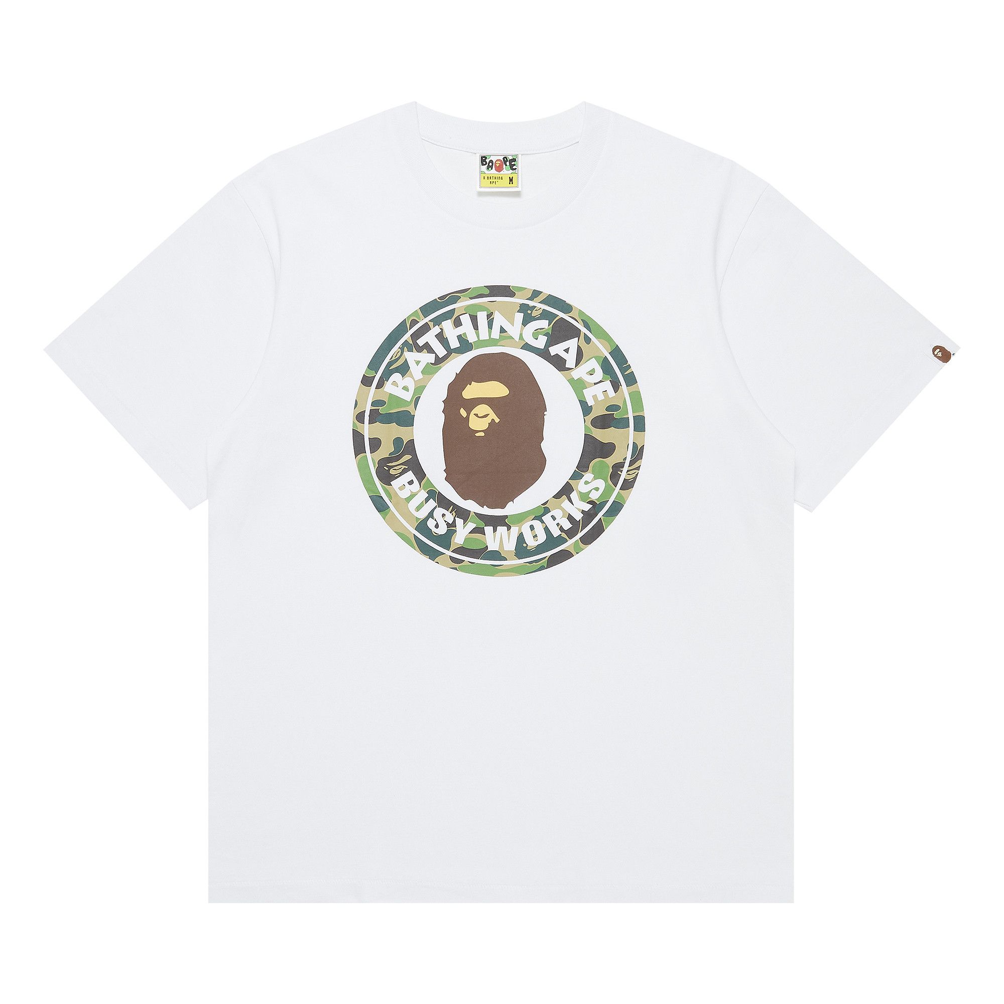 Buy BAPE 1st Camo Busy Works Tee 'White/Green' - 1G80 110