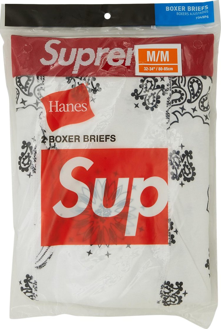Supreme x Hanes Bandana Boxer Briefs (2 Pack) 'White'