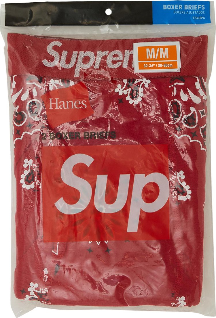 1 PACK SUPREME BOXERS PAISLEY RED SIZE SMALL BOXLOGO