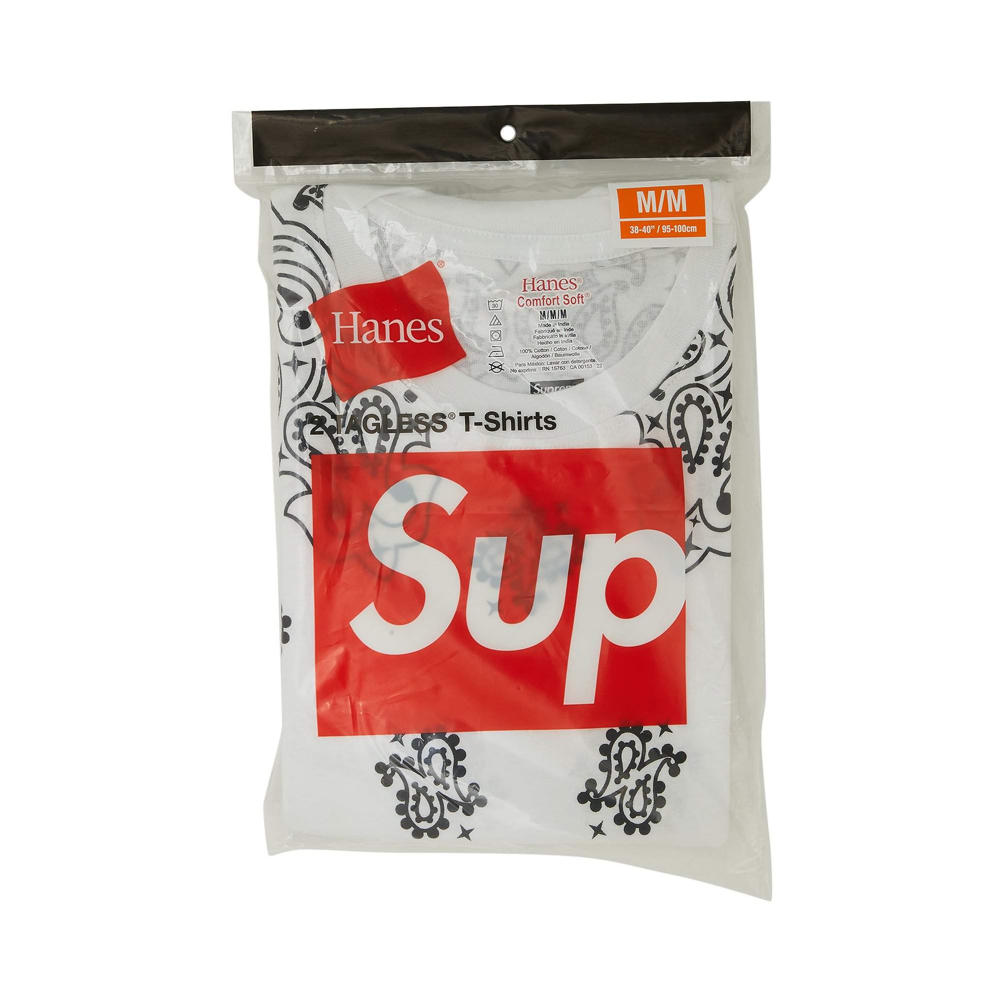 Buy Supreme x Hanes Bandana Tagless Tees (2 Pack) 'White