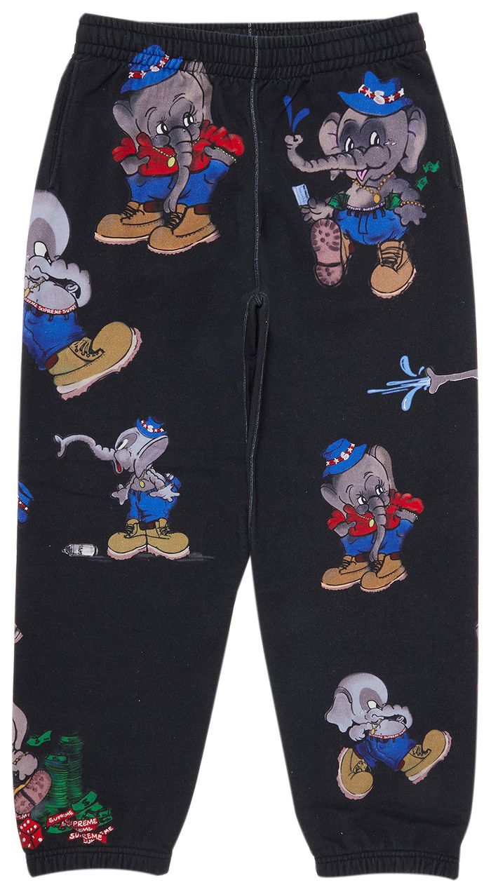 Supreme Bleached Leopard Sweatpant Black main image 0