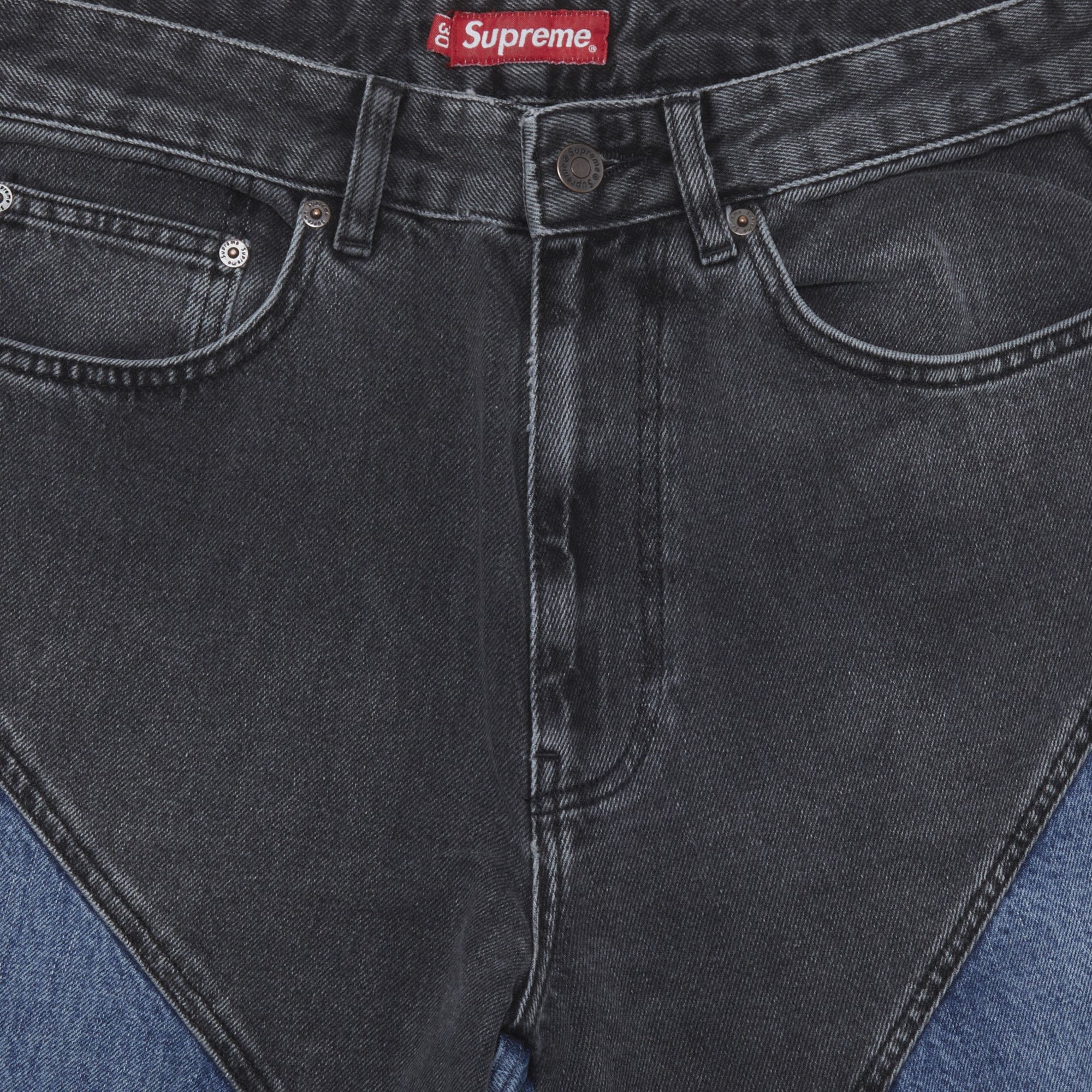 Buy Supreme 2-Tone Paneled Jean 'Black' - FW22P51 BLACK | GOAT