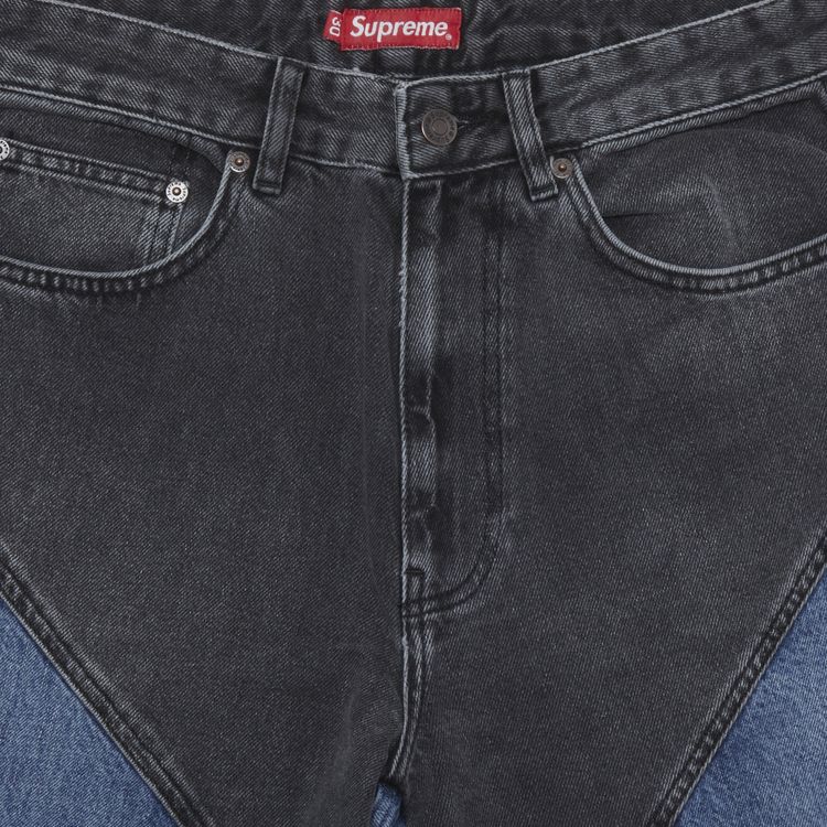 Supreme 2 Tone Paneled Jean Black