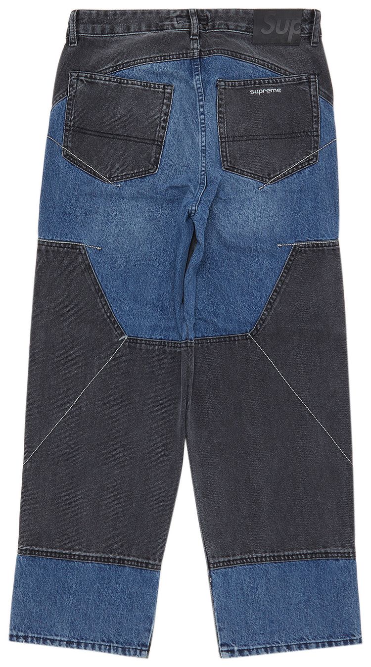 Supreme 2 Tone Paneled Jean Black