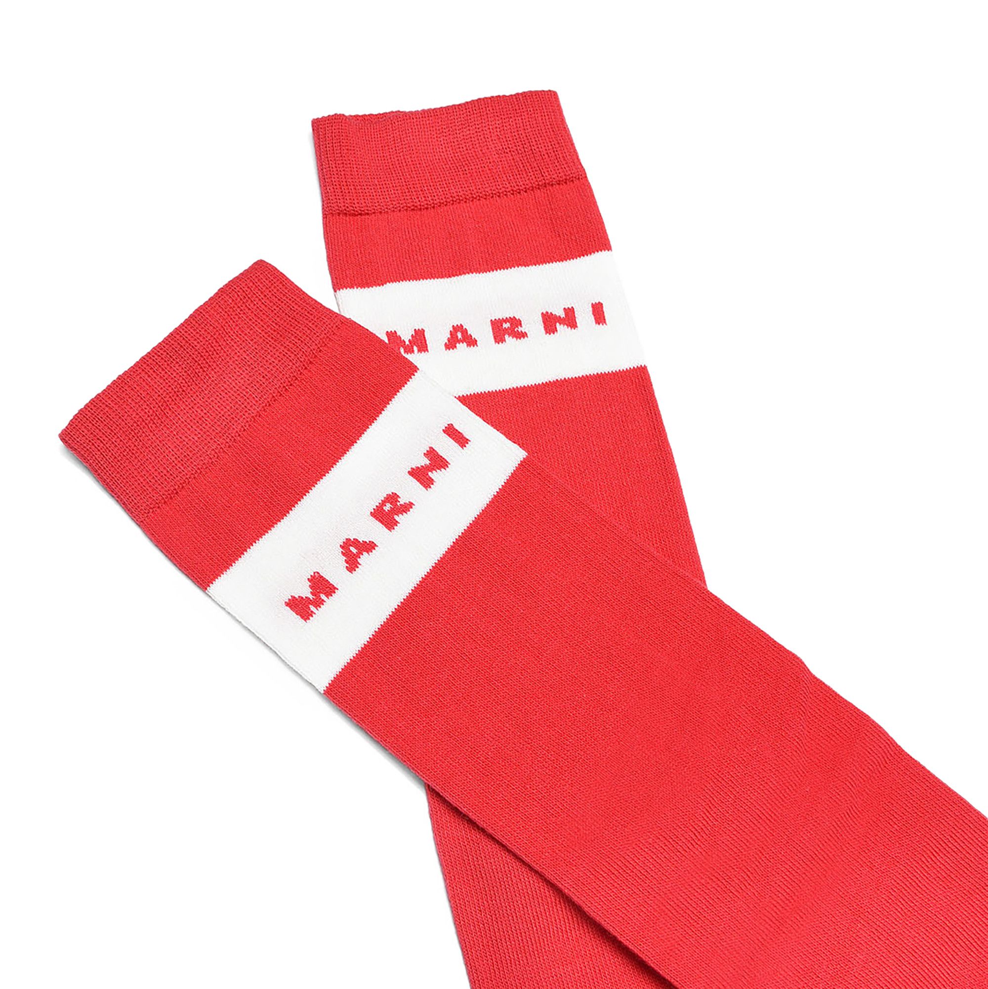 【送料&関税込】Marni Socks Pink ribbed cotton socks with Marni Mending | Marni