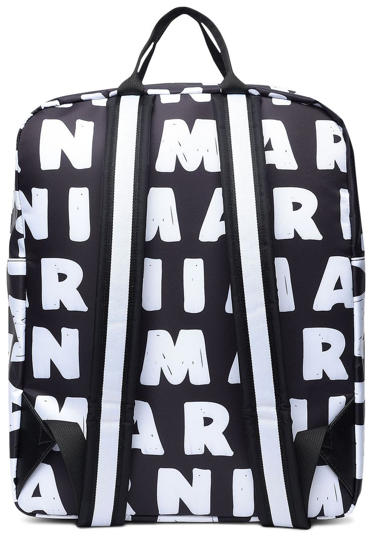 Marni Kids Logo Print Backpack Black