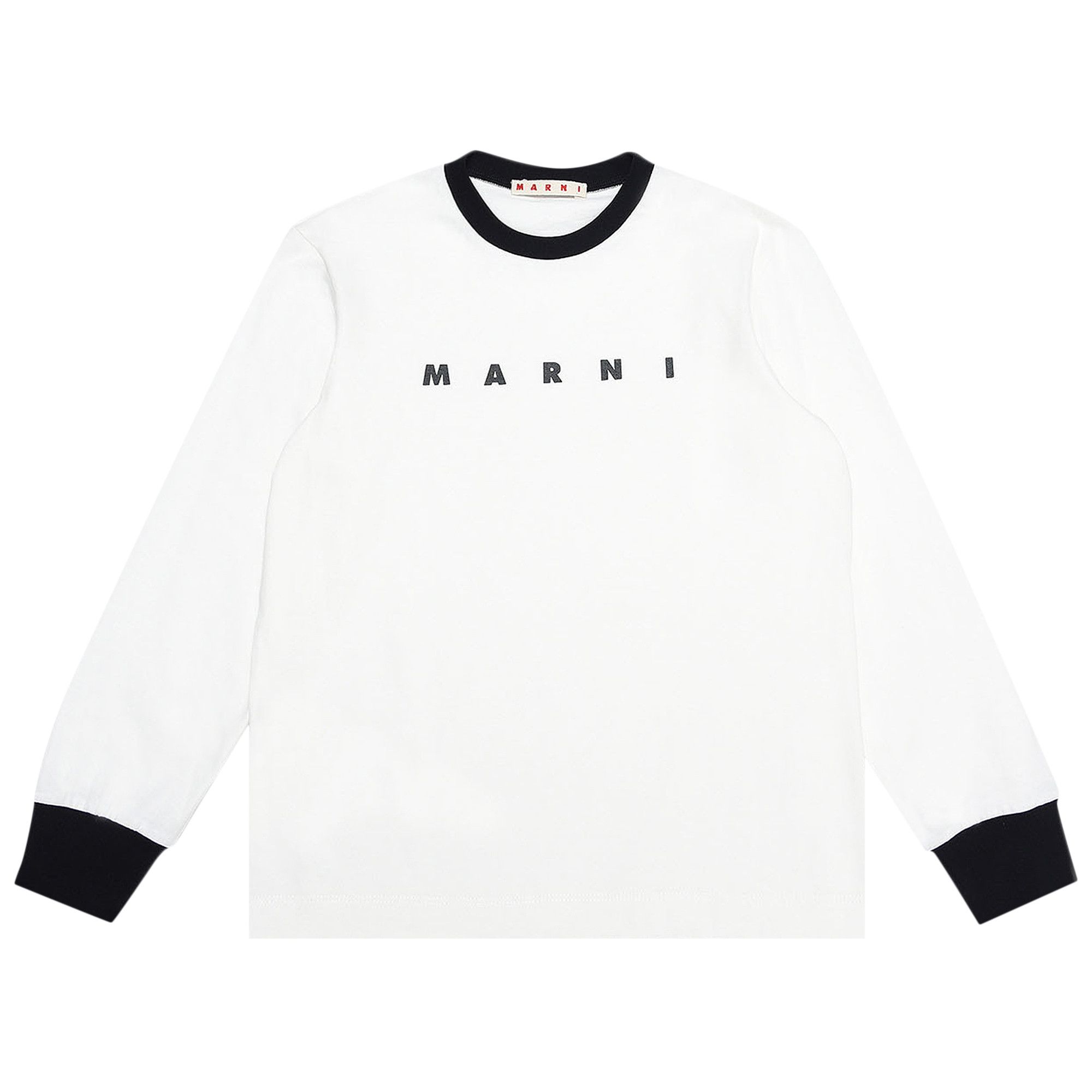 Buy Marni Kids Logo Long-Sleeve T-Shirt 'White' - M00574
