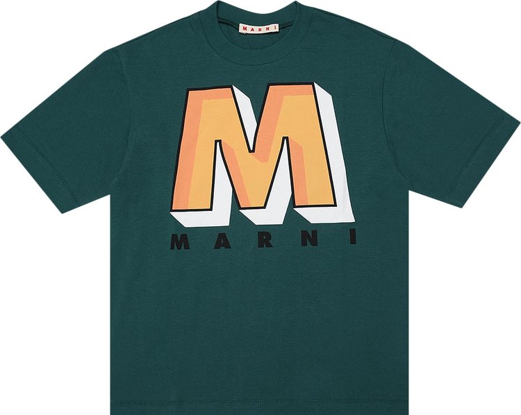Marni Kids M Logo T-Shirt 'Green'