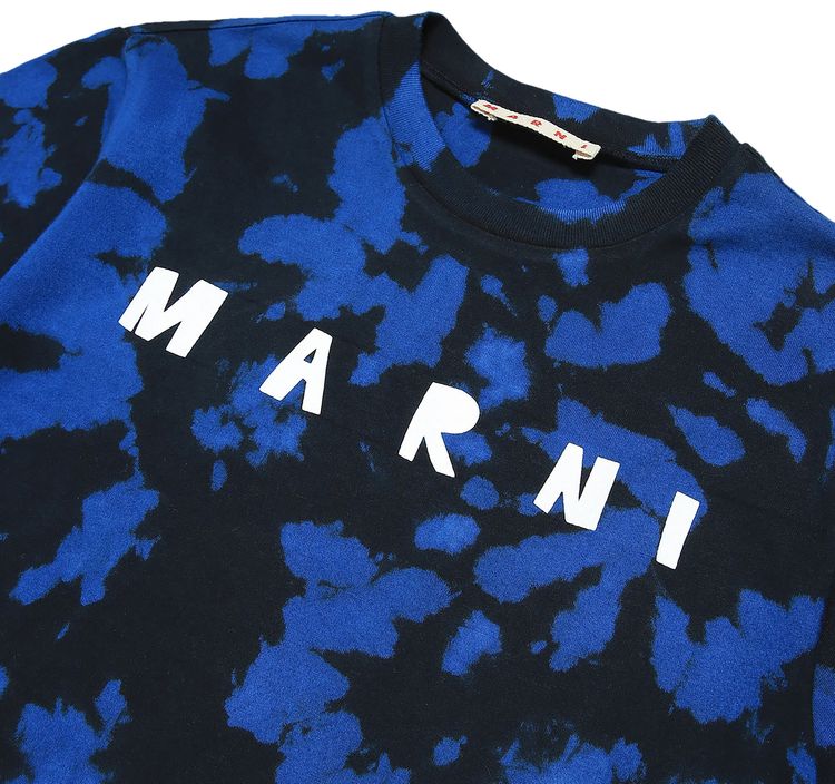 Marni Kids Logo T Shirt Blue