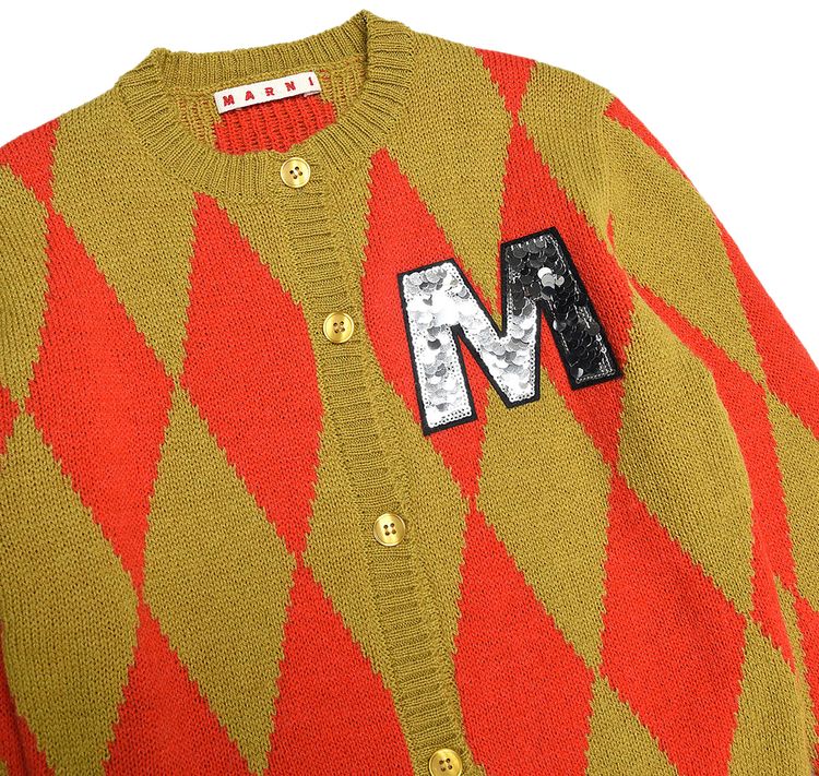 Marni Kids Arglye Sweater Orange