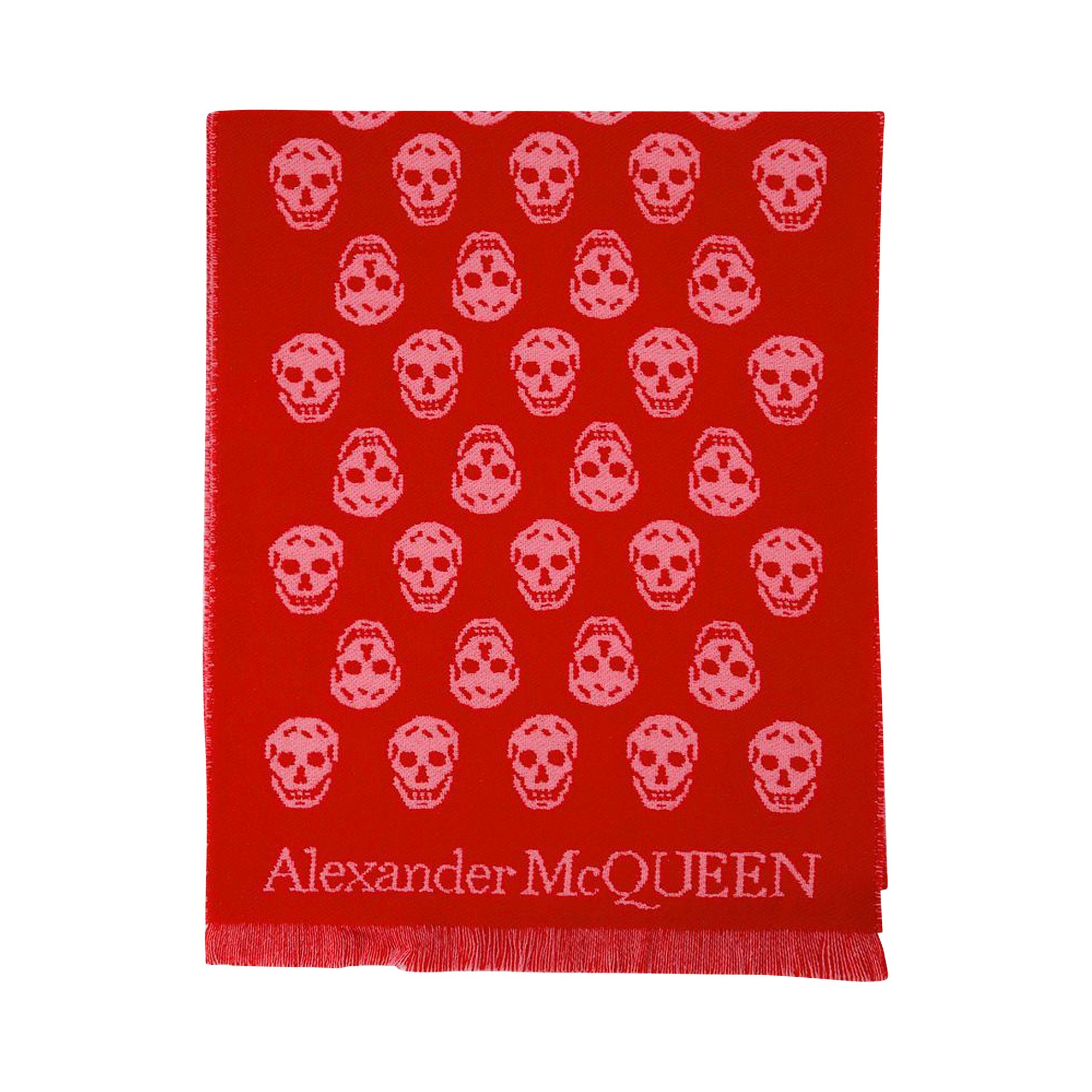 Buy Alexander McQueen Reversible Skull Scarf 'Pink/Red' - 0162