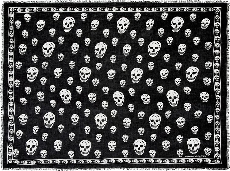 Alexander McQueen Skull Scarf 'Black/Ivory'