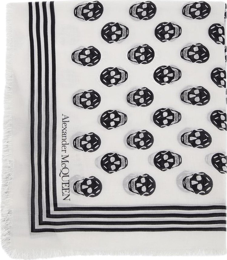 Alexander McQueen Biker Scarf White