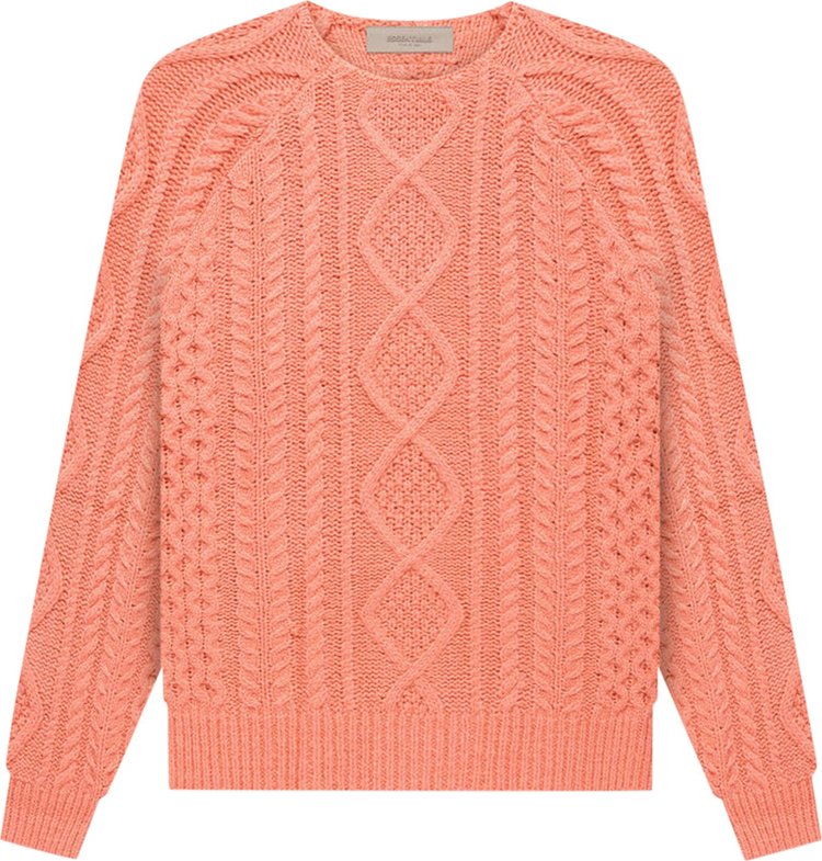 Buy Fear of God Essentials Cable Knit 'Coral' - 125SU224062F | GOAT