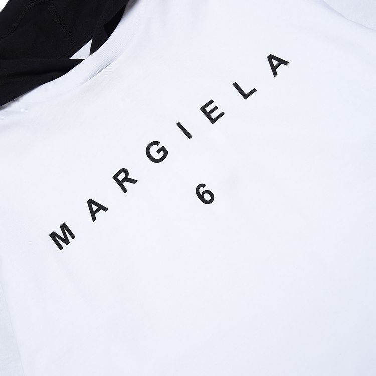 MM6 Maison Margiela Kids Hoodie T Shirt WhiteBlack
