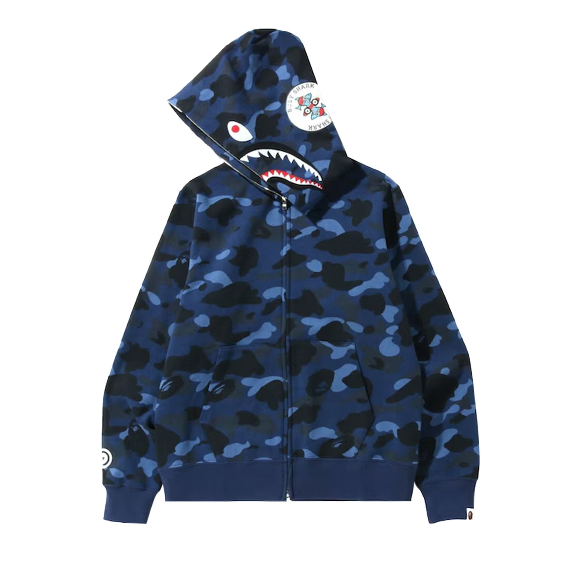Bape shark hoodie blue camo clearance